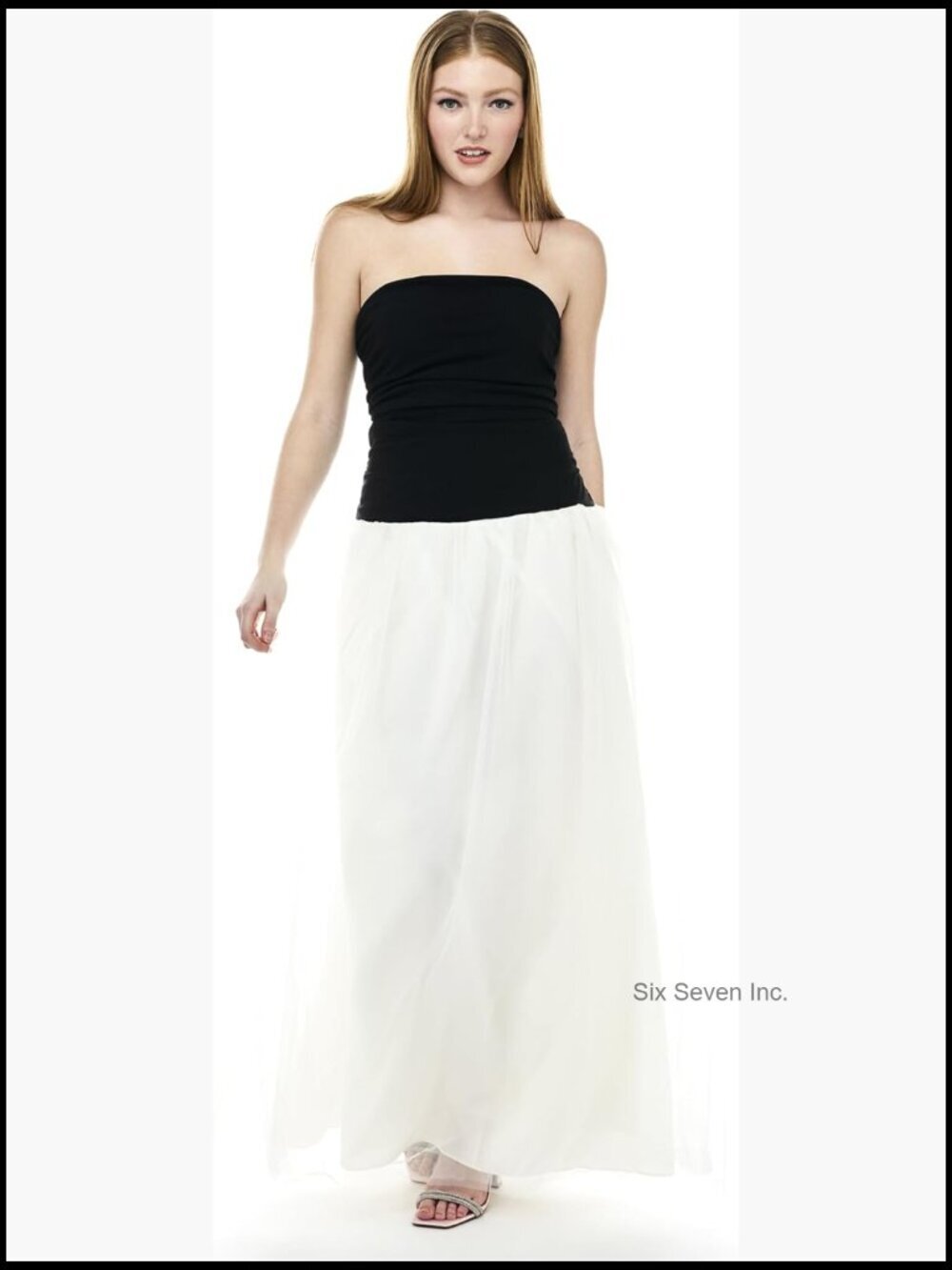 Strapless Tulle Drop Waist Formal Dress - Lightweight & Stretchy